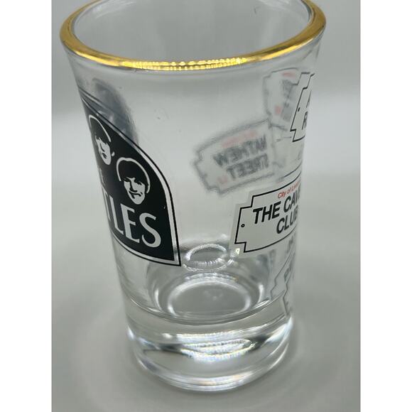 Beatles Collectable Gold Rimmed Shot Glass - Picture 4 of 5